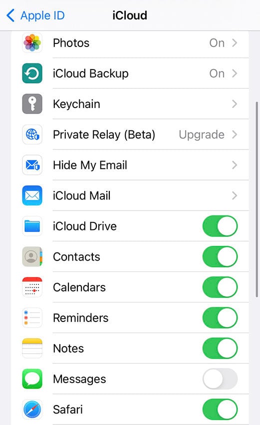 iCloud同期設定iPhone