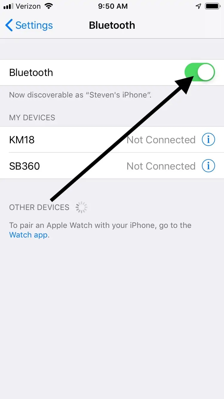 iPhone Bluetooth設定