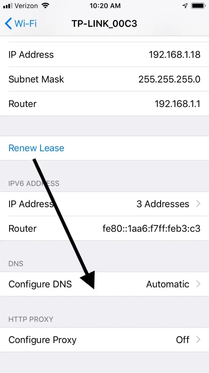iPhone DNSを構成します