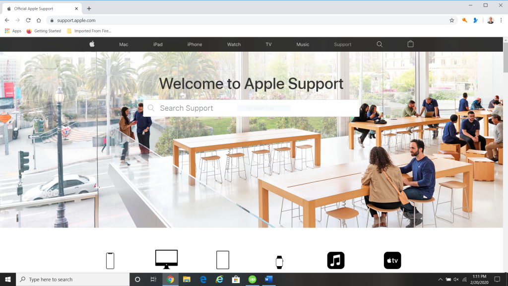 AppleサポートWebサイト