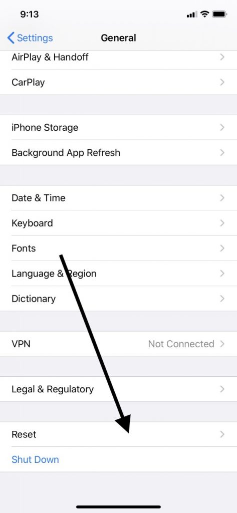 設定をリセットして、iPhoneのランダム再起動を停止します