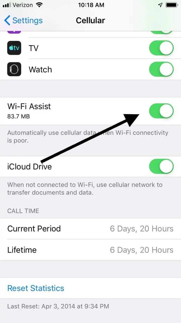 iPhone Wi-Fiアシスト
