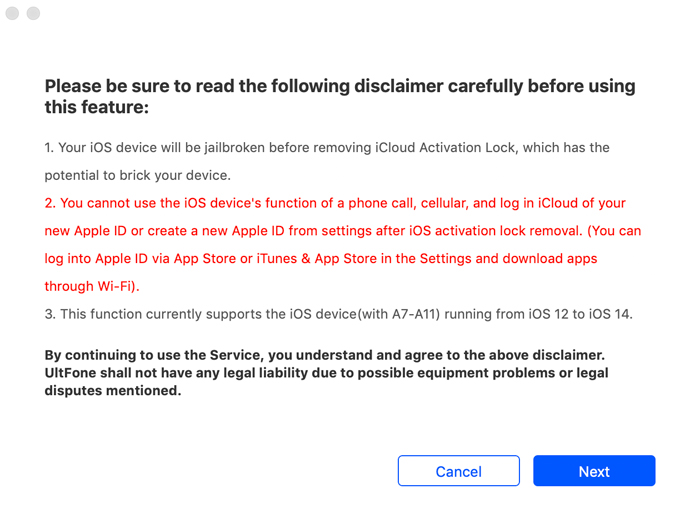 Ultfone Activation Unlockerのステップを使用します