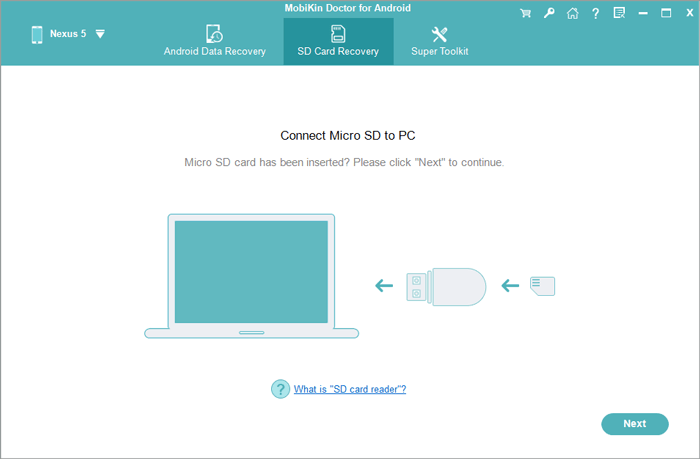 Samsung SDカードをPCにプラグインします