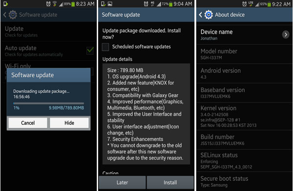 Android OSバージョンの更新