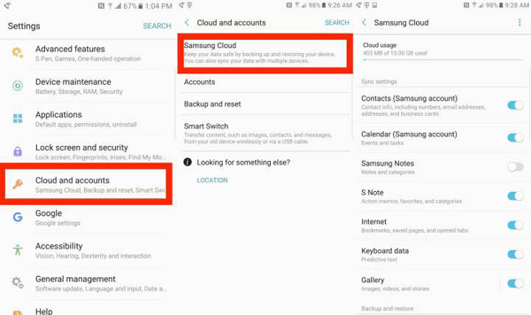 Samsung Cloudで工場出荷時のリセット後にテキストメッセージを復元します