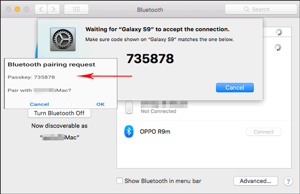 MacからSamsung Galaxyに写真をBluetoothに転送します