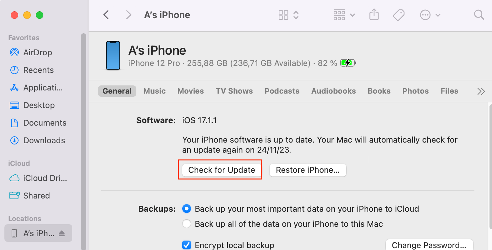iPhoneをiTunesで更新または復元します