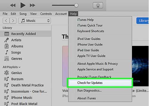 iTunesを更新して、iTunesを同期しないように修正します