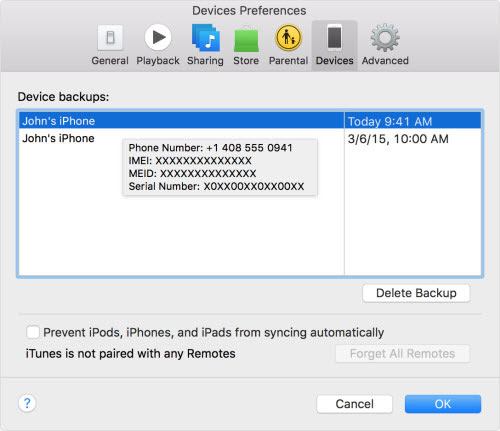 iTunesバックアップを削除する方法