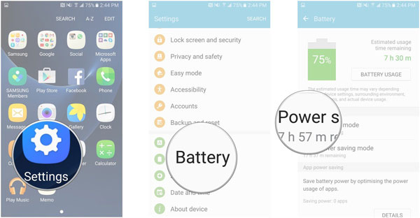 Samsung Save Power Modeをオフにします