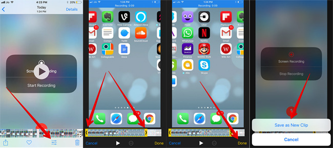 iPhone録音されたビデオを編集します