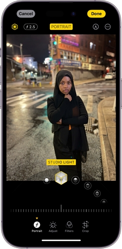 ポートレートモードのiPhoneで写真を編集します