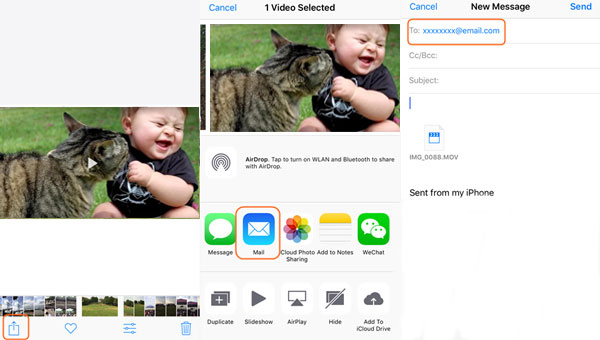 電子メールでPCのiPhoneからの写真を表示する方法