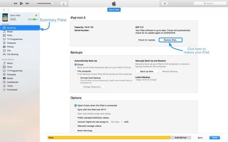 iPad DFUモードを入力します