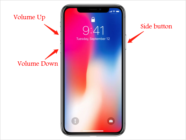 iPhone 8以降を再起動します