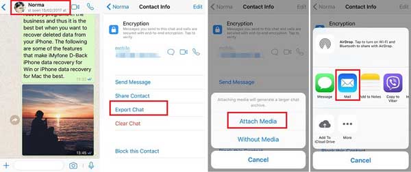 メールでwhatsappメッセージから印刷する方法