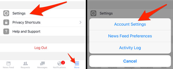 Facebook通知を調整します