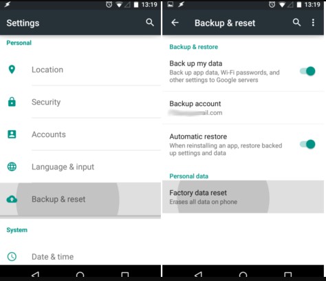 工場出荷時のリセットSamsung S22/Note 4