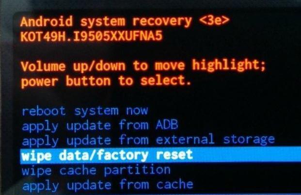 工場出荷時のサムスンを回復モードでリセットします