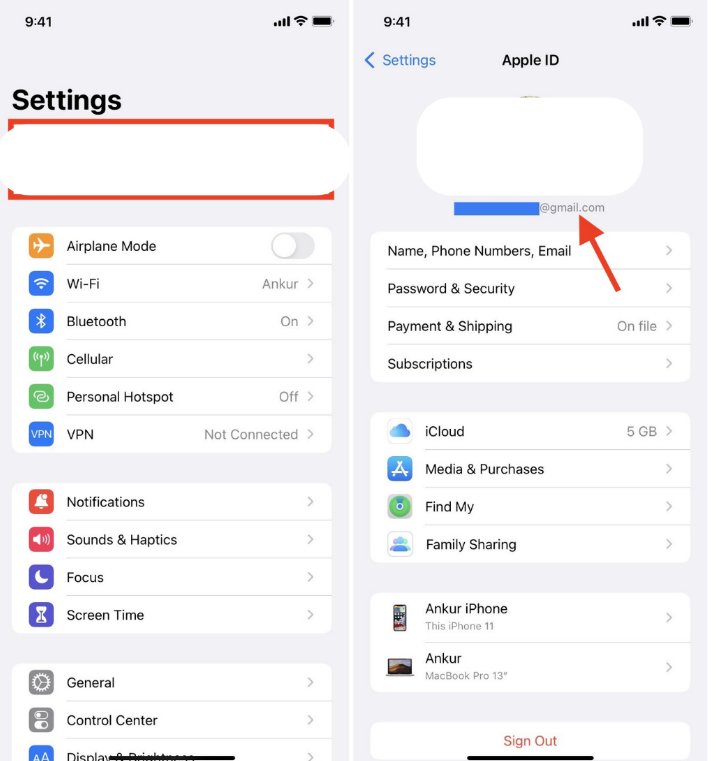 iPhone iPadで変更せずにApple IDを見つけます