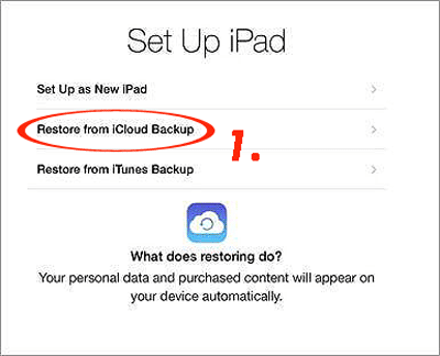 iCloudバックアップデータを新しいiPhoneに復元します
