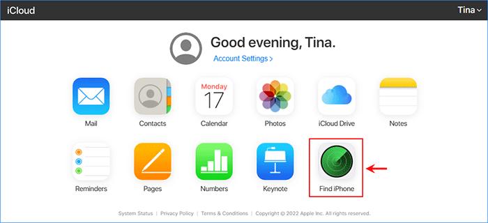 iCloudウィンドウ