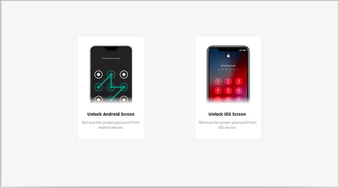 Unlock iOS画面を選択します