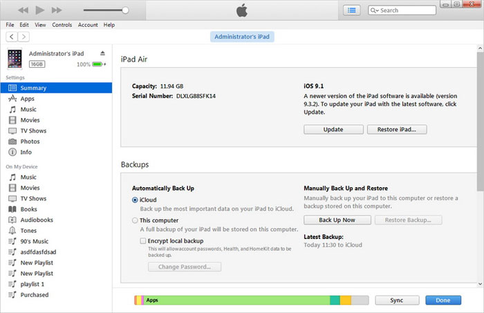 iPhoneをコンピューターに接続し、iTunesを起動します