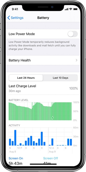 バッテリー使用iPhone 