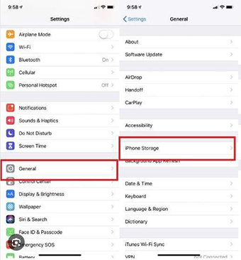 iPhoneストレージをクリアします
