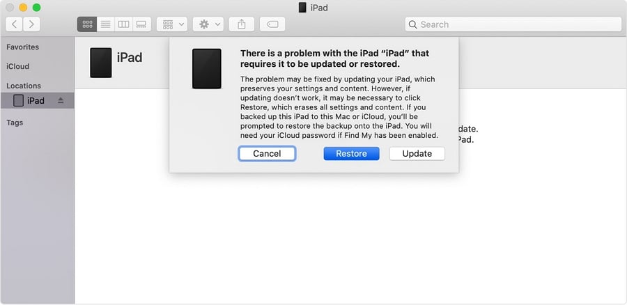 iPadを回復モードにします 