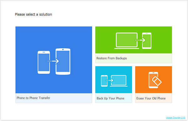 iCloudからiPhoneへの転送メイン画面