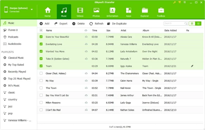 iPhone 6sから新しいiMacに音楽を転送するにはどうすればよいですか