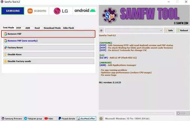 SAMFW Redmi FRPバイパスツールAndroid 15