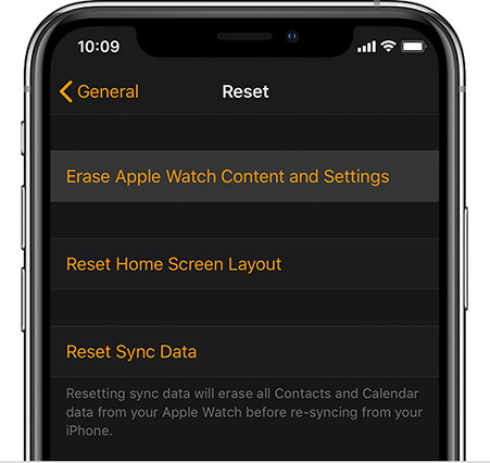 iPhoneでApple Watchをリセットします
