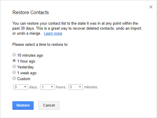Gmailを介してSonyの削除された連絡先を復元します