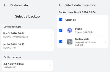 Huawei Cloudを介してHuawei電話で削除されたメッセージを取得する