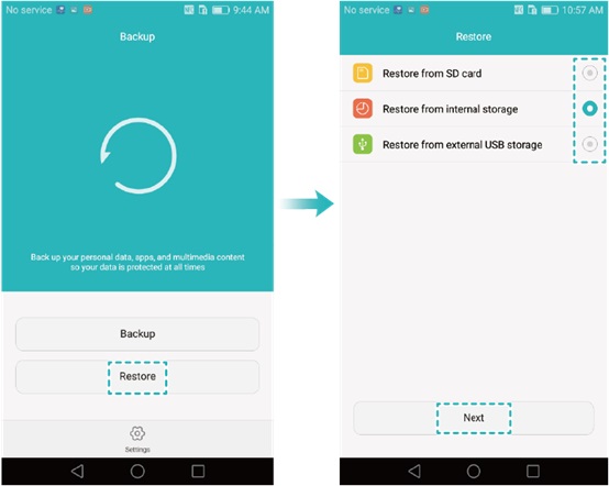バックアップアプリを介してhuawei電話で削除されたメッセージを取得する方法