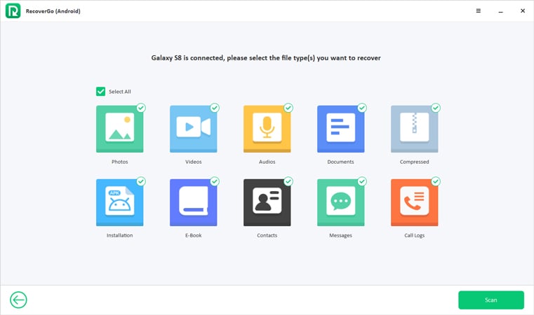 Itoolab Recovergo Androidスキャンデータ