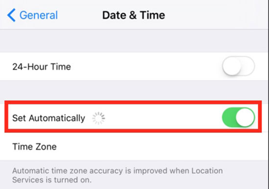 iPhoneで日付と時刻を自動的に設定します