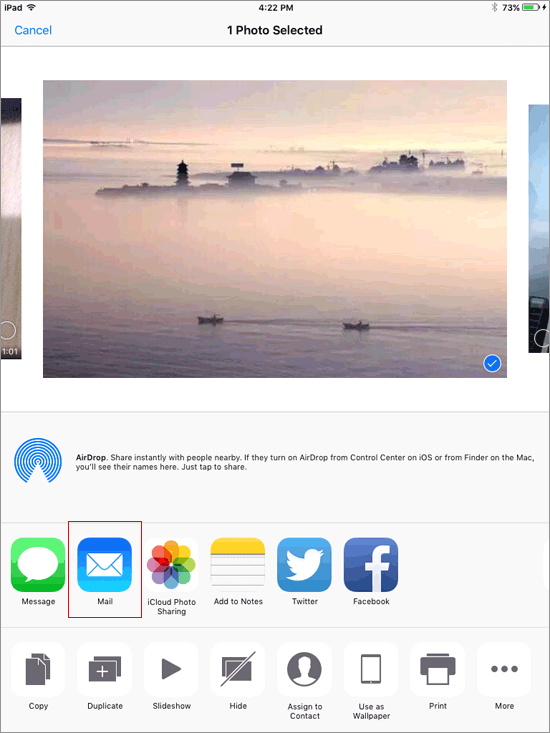 電子メールでiPadからiPhoneに写真をインポートする方法
