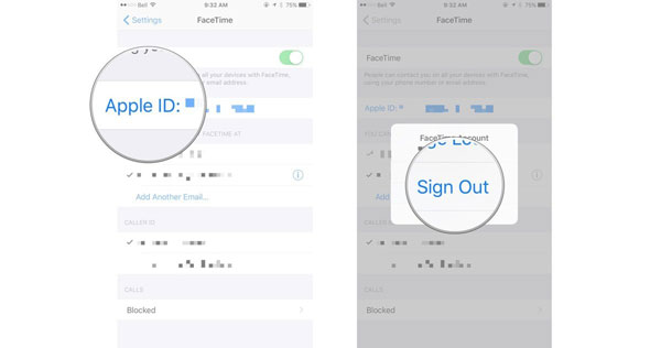 Apple IDにサインアウトします