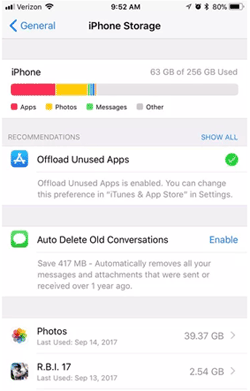 無料のiPhoneストレージ