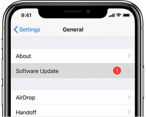iOSソフトウェアアップデート