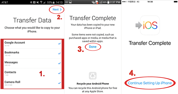 iOSに移動することにより、AndroidからiPhone13にデータを移動します