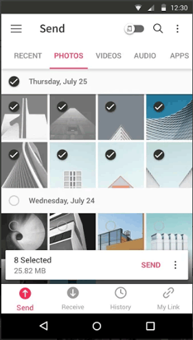 AndroidからiPhoneにデータを送信して、どこにでも送信します