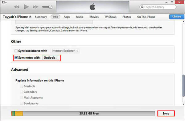 Outlookを使用して、iPhoneからAndroidにメモを転送します