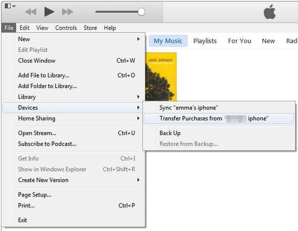 iTunesを使用してiPadからコンピューターに音楽を転送します