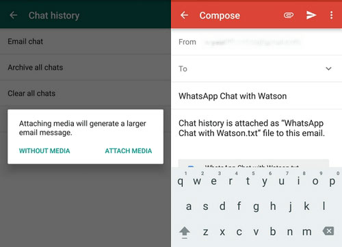 Android WhatsAppチャットを電子メールに同期する方法